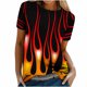 thumbnail image 4 of Blusa de manga corta con cuello redondo y estampado de llamas para mujer Pompotops  hkajfhjk460417, 4 of 9