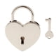 thumbnail image 5 of Eigraketly Metal Heart Shape Lock Solid Color Key Wardrobe Decorative Drawer Cabinet Anti-rust Replacement Meaningful with Padlock plata 10piezas, 5 of 6