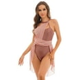 thumbnail image 6 of Aislor Womens Halter Neck Chiffon Leotard Dress Dancewear Lyrical Dance Costume, 6 of 7