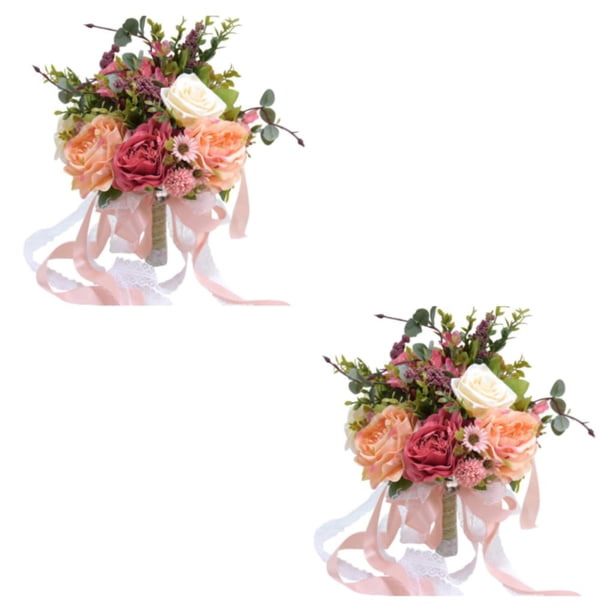 Ramo de flores artificiales Billuyoard Rosa 2Conjunto