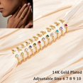 thumbnail image 2 of czcpp-Initial Birthstone Rings 14K Gold Plated Adjustable Letter Ring Stackable Dainty Cubic Zirconia Ring for Mothers Daughter Birthday Bridesmaid Gifts Jewelry for Women Teen Girls, 2 of 4