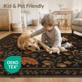 thumbnail image 4 of ODIKA 8'x10' Washable Area Rug Black Autumn Botanical Nightscape Whimsical Foliage with Celestial Accents for Dining Room, Large Office, Lounge, Non-Slip Chair-Friendly Mat, 4 of 7
