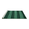 thumbnail image 2 of Ahgly Company Machine Washable Indoor Rectangle Oriental Turquoise Blue Modern Area Rugs, 6' x 9', 2 of 4