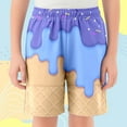 thumbnail image 2 of Ice Cream Boy Baseball Shorts Waffle Or Cone Quick Dry Preppy Shorts Kids Ice Cream Drip Track Short Pants Blue 2 Y 3 Y, 2 of 4