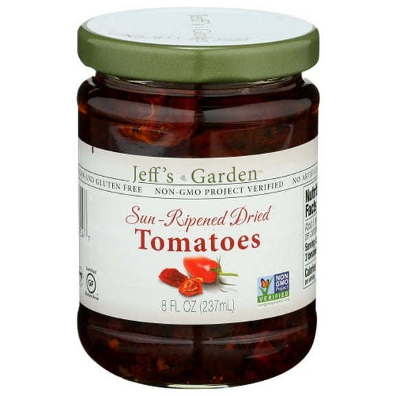(Pack of 6) Jeff's Garden Sun-Dried Tomatoes Repacked in Oil 8 Oz