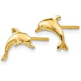 thumbnail image 2 of 14k Yellow Gold Dolphin Post Earrings - 13mm, 2 of 6