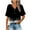 Black-02, variant on Spring Tops For Women Plus Size Summer Casual Loose Printed V-Neck Short Sleeve Button Workout Pullover Breathable Blouses T-Shirt for Women