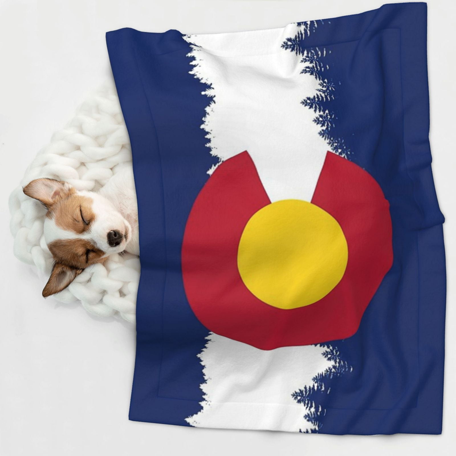 Flannel Throw Dog Blanket Colorado Flag Soft Warm Print Pet Blankets for Small Dog Cat Puppy