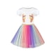 thumbnail image 1 of Butterfly Vestido para Niña Cinturón Dorado Arcoíris Multicolor Tul Abullonado Princesa 7 Años, 1 of 7