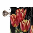 thumbnail image 5 of nqOlkjepod Luxury Tulip Floral Farmhouse Short Window Curtain Valances, Farmhouse Vintage Botanical Flowers Rod Pocket Kitchen Valances for Living Room Bedroom Bathroom Cafe, 1 Panel - 42" x 12", 5 of 8