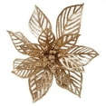 thumbnail image 1 of Holiday Time 9IN Gold Glitter Poinsettia Pick, 1 of 4
