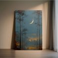 thumbnail image 6 of 1pc Moonlit Forest Landscape Canvas Wall Art - Framed Decor room hanging Wall Picture Decor for Home Gifts, living room, bathroom, bedroom, kitchen wall art decor canvas wall art, 6 of 8