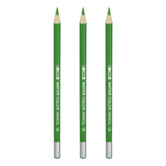 Uxcll Watercolor Pencils, Emerald Green Color Pencil Set Sketch Coloring Drawing Colored Pencils Bulk Artist Drawing Supplies for Adult Coloring Book Blending, 3 Pcs