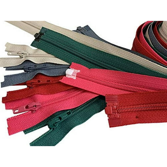 5pcs Assorted Colors Ykk Number 3 Nylon Coil Separating Zippers Bulk for Tailor Sewing Crafts - Made in USA (22 inches)