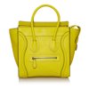 Women Pre-Owned Celine Micro Luggage Tote Handbag Calf Leather Yellow