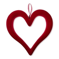Flocked Heart Wreath, Dark Red, 15", Valentine's Day by Way To Celebrate