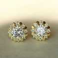 thumbnail image 2 of Round Cut Cubic Zircon Stud Earring Charm 18k Yellow Gold Plated Women Jewelry, 2 of 5