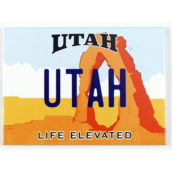 Utah License Plate Fridge collector's Souvenir Magnet 2.5" x 3.5"