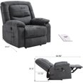 thumbnail image 2 of LVUYOYO Fabric Electric Recliner Chair - Heated Vibration Massage Sofa with USB Charge Port - Microfiber Reclining Sofa for Home, Living Room, Bedroom, 2 of 7