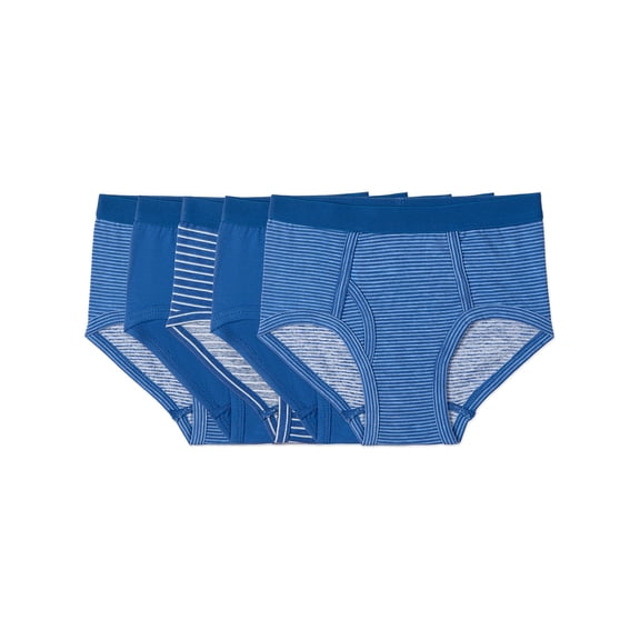 MeMoi 5 Pair Boys "Out Of The Blue" Cotton Rich Briefs - Boys - Male, 14, Blue Multi