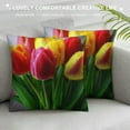 thumbnail image 3 of Creowell ulips Flower Print Throw Pillow Covers Fashion Throw Pillow Case Soft Couch Pillows Decorative Square Pillow Covers for Sofa Living Room, 3 of 5