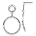 thumbnail image 1 of Beautiful Leslie's 10K White Gold Polished Round Post Dangle Earrings, 1 of 2