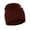 Burgundy, variant on Classic Plain Cuffless Beanie Winter Knit Hat Skully Cap, Red