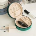 thumbnail image 3 of Caja de joyería portátil con tapa, pendientes simples, almacenamiento de anillos, caja de almacenamiento de joyería multifuncional de franela, 3 of 5