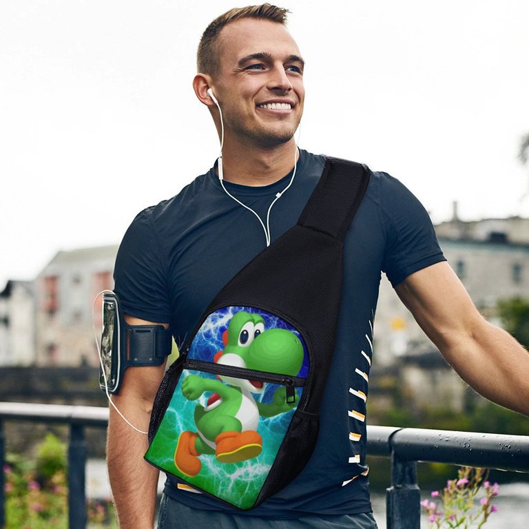 Super Mario Yoshi Unisex Crossbody Bags Lightweight Sling Backpack