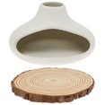 thumbnail image 2 of Palo Santo Holder and Ash Catcher Ceramic Sage Burner with Pine Mat, White Incense Holder for Yoga, 2 of 11