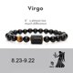 thumbnail image 2 of Modelos de explosión transfronterizos europeos y americanos pulsera elástica de doce constelaciones calientes pulsera de piedra de ágata negra natural para hombres virgen, 2 of 2