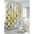 thumbnail image 3 of Yellow Morocco Shower Curtain Set ，Waterproof Fabric Shower Curtains Abstract Retro Shower Curtains for Bathroom,Bathroom Decor 60"x72", 3 of 6