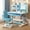 Blue #4, variant on YNCE Kids Desk and Chair Set, Height Adjustable Kids Desk with Cartoon Pattern, Widened Desktop, Book Stand and Storage Drawer for Boys & Girls 3+ (Pink #9)
