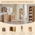 thumbnail image 7 of SinCiDo 30 Inch Bathroom Vanity with Sink, Arched Bathroom Vanity Cabinet with Ceramic Basin, Modern Fluted Bathroom Vanity w/Adjustable Shelf, 7 of 7