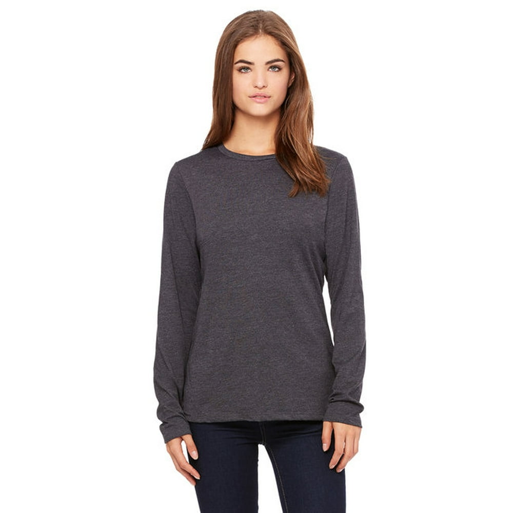 BELLA+CANVAS - Ladies' Relaxed Jersey Long-Sleeve T-Shirt - DRK GREY ...