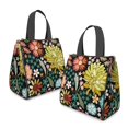 thumbnail image 2 of Pioneer Flower Floral Print Pattern Insulated Lunch Bag for Women & Adults,Large Portable Soft Cooler Lunch Bag,Thermal Food Storage Tote with Pearl Cotton,8.66L,8.75x5.75x9.5 Inch, 2 of 6