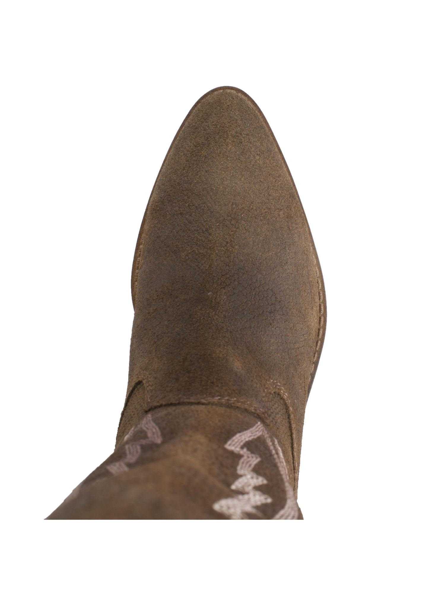 WHITE MOUNTAIN Womens Brown Pull Tabs Embroidered Cushioned Caraway Pointed Toe Block Heel Leather Western Boot 8 M