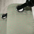 thumbnail image 4 of Ambesonne Geometric Grommet Curtain, Squares Mosaic, 50" x 54", Sea Green Dark Coral, 4 of 6