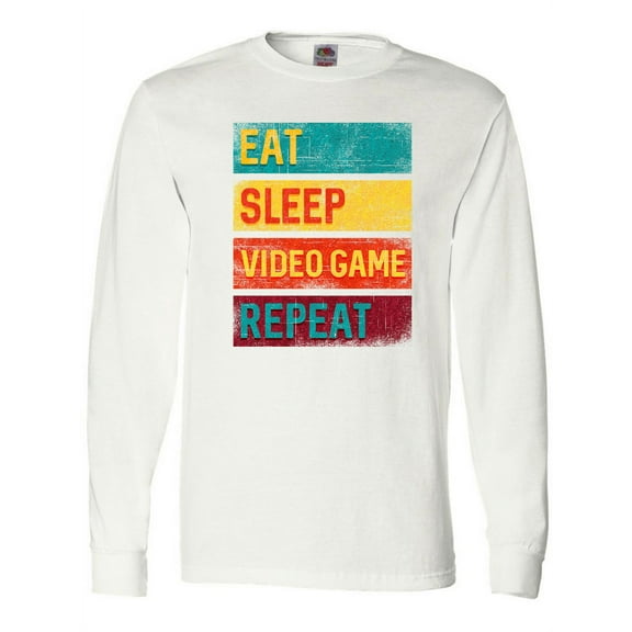 Inktastic Eat Sleep Video Game Repeat Long Sleeve T-Shirt