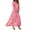 Pink, variant on Women's Summer Dresses Casual Long Sleeve Maxi Dresses with Cute Floral Print and V-Neck, Flowy and Romantic for Wedding Guest or Daily Wear,Hot Pink,Size 2XL