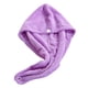thumbnail image 4 of Injueey Toalla de secado de pelo de terciopelo Coral, botón de turbante absorbente transpirable, sombrero de secado de pelo, gorros para el púrpura 5piezas, 4 of 6
