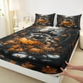 thumbnail image 3 of Manfei Spooky Pumpkin Full Sheet Sets,Halloween Bedding Full Size,Cute Raccoon Bed Sheets Set Full Size,Breathable Room Decoration,4-Piece, 3 of 7