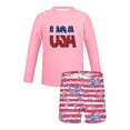 thumbnail image 4 of Girls Long Sleeve Rash Guard Set, 4th of July Patriotic Swimsuit, Multicolor, Size 110-160, 2-Piece,Size 5-6T, 4 of 8