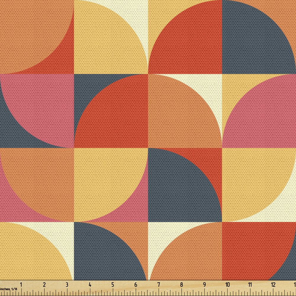 Abstract Geometry Fabric by the Yard Repeating Circles Minimalist Scandinavian Style Modern