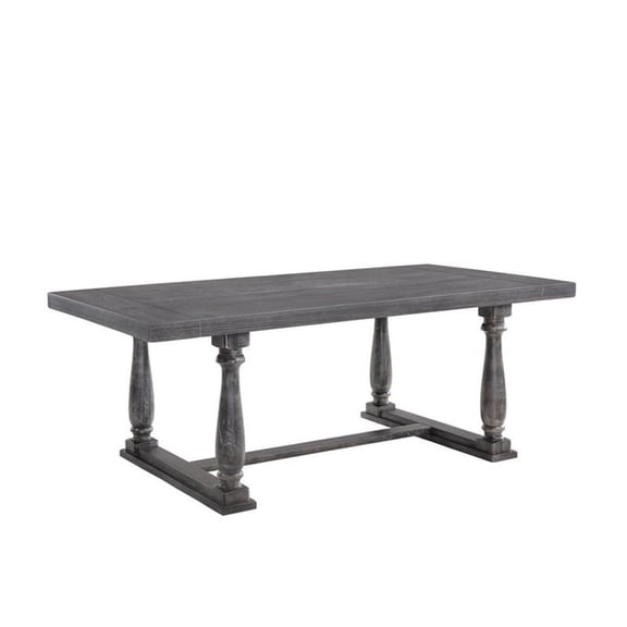 Acme Bernard Dining Table in Weathered Gray Oak Indoor
