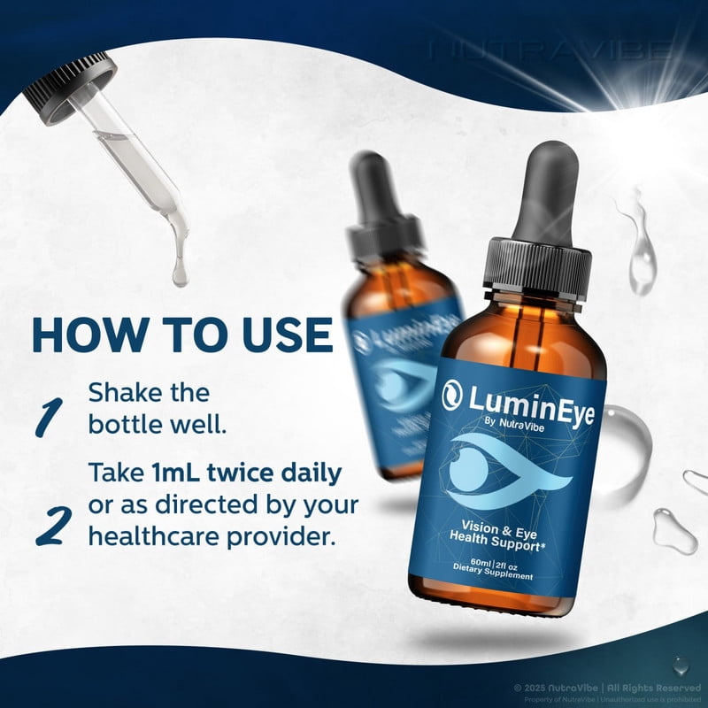 LuminEye Drops – Daily Eye Care Formula with Original Blend to Support Visual Wellness, Eye Comfort & Healthy Vision |Easy-to-Use Liquid for Everyday Use (30 Servings)