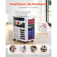 thumbnail image 6 of KFFKFF Mobile Art Cart and Utility Table, Suitable for Cricut Devices, Artistic Table Storage Station with Dual USB Ports and Power Outlets, Accommodates 15 Vinyl Roll Holders and a Pair of Drawers, 6 of 9