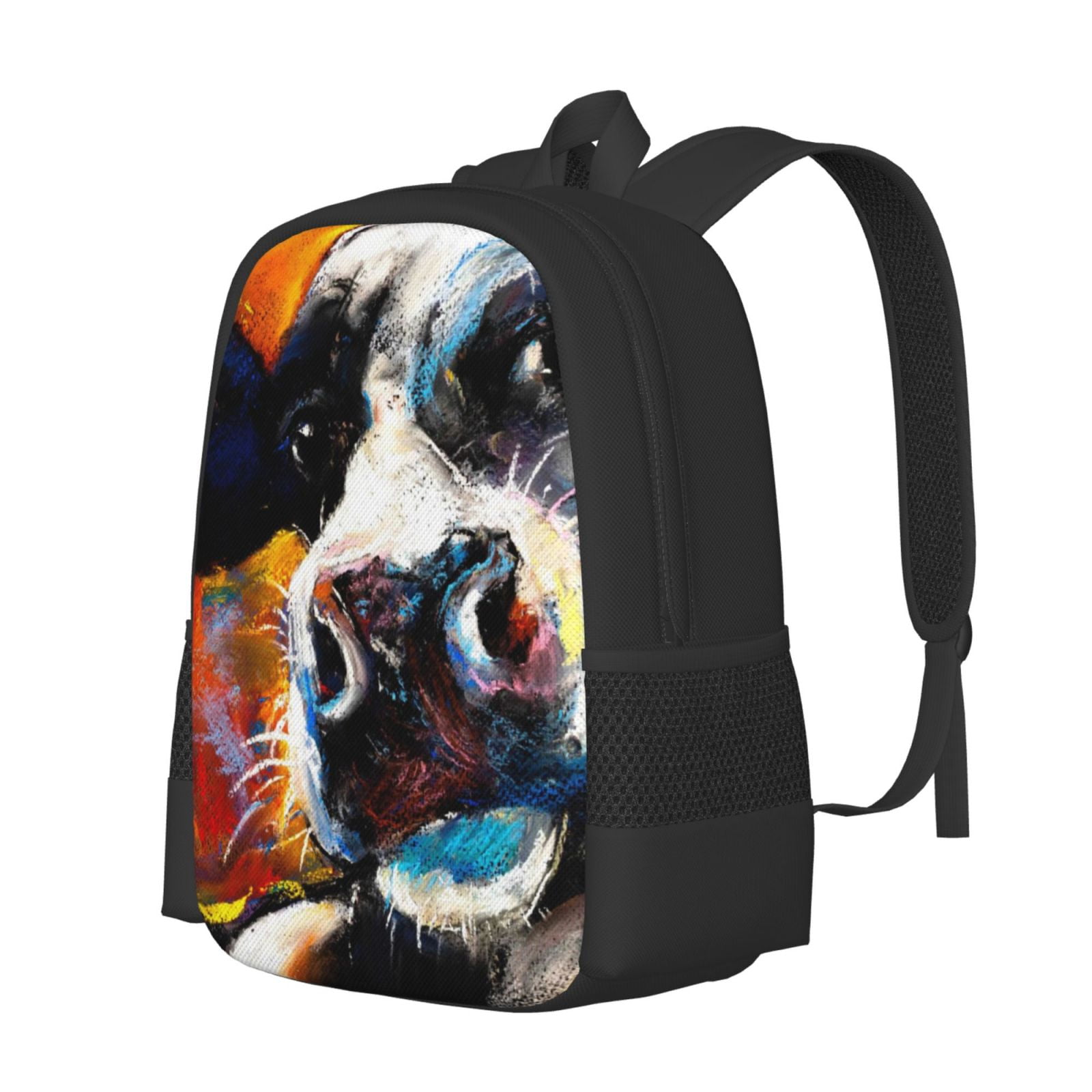 Vsdgher Cow Print Backpack for Women Men School Bookbag with Laptop Compartment for College Work Travel, Simple Fashion Casual Daypack, Fit 15" Laptop