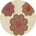 thumbnail image 1 of Ahgly Company Tapis Rond Lavable en Machine Intérieur Transitionnel Pêche Orange Profond, 6 Pieds Rond, 1 of 7