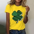 thumbnail image 3 of Aayomet St Patrick's Day Tops For Women Casual Womens Short Sleeve Crewneck Shirts Loose Casual Tee T-Shirt,Yellow M, 3 of 4